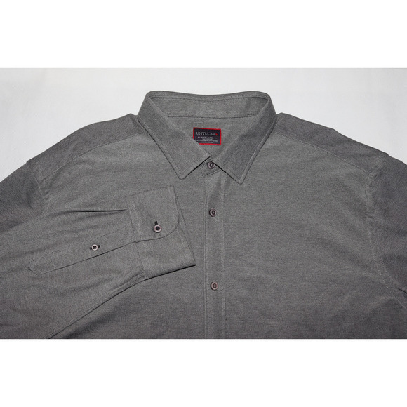 UNTUCKit Men's Long Sleeve Button Front Gray Shirt Size 3XL - Picture 2 of 7